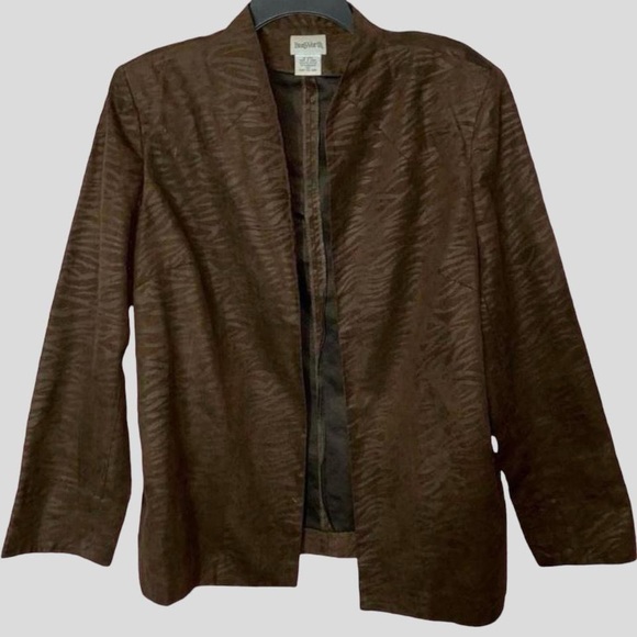 Vintage earthy indie faux suede zebra print lightweight blazer - Picture 6 of 9